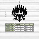 Snowflake Forest Metal Wall Art - Winter Tree Silhouette Home Decor- KAF303