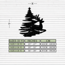 Reindeer and Christmas Tree Metal Wall Art - Festive Holiday Steel Decor- KAF304