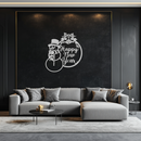 Happy New Year Metal Wall Art - Snowman Holiday Decor for Christmas and Winter- KAF305