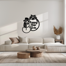 Happy New Year Metal Wall Art - Snowman Holiday Decor for Christmas and Winter- KAF305