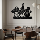 Frosty Trio Metal Wall Art - Merry Christmas Snowman Holiday Decor- KAF306