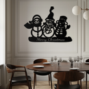 Frosty Trio Metal Wall Art - Merry Christmas Snowman Holiday Decor- KAF306