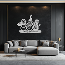 Frosty Trio Metal Wall Art - Merry Christmas Snowman Holiday Decor- KAF306