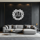 Merry Christmas Wreath Metal Wall Art - Festive Holiday Steel Decoration- KAF307