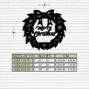 Merry Christmas Wreath Metal Wall Art - Festive Holiday Steel Decoration- KAF307