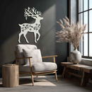 Christmas Reindeer Metal Wall Art - Decorative Holiday Steel Deer Design- KAF308