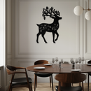 Christmas Reindeer Metal Wall Art - Decorative Holiday Steel Deer Design- KAF308