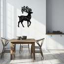 Christmas Reindeer Metal Wall Art - Decorative Holiday Steel Deer Design- KAF308