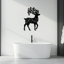 Christmas Reindeer Metal Wall Art - Decorative Holiday Steel Deer Design- KAF308