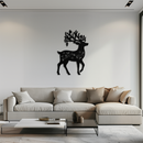 Christmas Reindeer Metal Wall Art - Decorative Holiday Steel Deer Design- KAF308