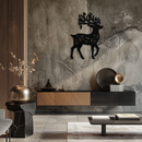 Christmas Reindeer Metal Wall Art - Decorative Holiday Steel Deer Design- KAF308