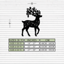 Christmas Reindeer Metal Wall Art - Decorative Holiday Steel Deer Design- KAF308