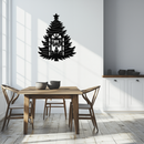 Christmas Tree Candle Window Silhouette - Festive Metal Wall Art- KAF309