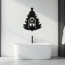Christmas Tree Candle Window Silhouette - Festive Metal Wall Art- KAF309