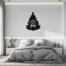 Christmas Tree Candle Window Silhouette - Festive Metal Wall Art- KAF309
