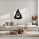 Christmas Tree Candle Window Silhouette - Festive Metal Wall Art- KAF309