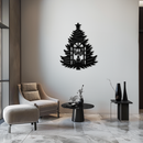 Christmas Tree Candle Window Silhouette - Festive Metal Wall Art- KAF309