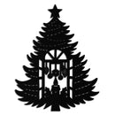 Christmas Tree Candle Window Silhouette - Festive Metal Wall Art- KAF309