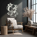 Christmas Snowman Metal Wall Art - Festive Holiday Gift Decor with Cute Snowman on Sled- KAF310