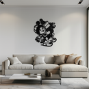 Christmas Snowman Metal Wall Art - Festive Holiday Gift Decor with Cute Snowman on Sled- KAF310