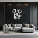 HO HO HO Metal Wall Art - Christmas Reindeer Antler Holiday Decor- KAF312