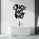 HO HO HO Metal Wall Art - Christmas Reindeer Antler Holiday Decor- KAF312