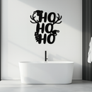 HO HO HO Metal Wall Art - Christmas Reindeer Antler Holiday Decor- KAF312