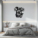 HO HO HO Metal Wall Art - Christmas Reindeer Antler Holiday Decor- KAF312