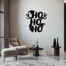 HO HO HO Metal Wall Art - Christmas Reindeer Antler Holiday Decor- KAF312