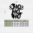 HO HO HO Metal Wall Art - Christmas Reindeer Antler Holiday Decor- KAF312