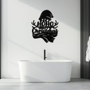 Ho Ho Ho Merry Christmas Metal Wall Art - Festive Reindeer Antlers Holiday Decor- KAF313