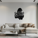 Ho Ho Ho Merry Christmas Metal Wall Art - Festive Reindeer Antlers Holiday Decor- KAF313