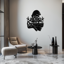 Ho Ho Ho Merry Christmas Metal Wall Art - Festive Reindeer Antlers Holiday Decor- KAF313