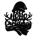 Ho Ho Ho Merry Christmas Metal Wall Art - Festive Reindeer Antlers Holiday Decor- KAF313
