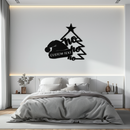 Ho Ho Ho Santa Hat & Tree Metal Wall Art - Customizable Holiday Decor- KAF314