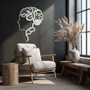 Brain Tree Metal Wall Art - Abstract Woman Head Silhouette Steel Decor- KAF318