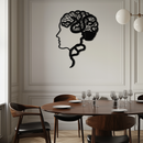 Brain Tree Metal Wall Art - Abstract Woman Head Silhouette Steel Decor- KAF318