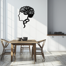 Brain Tree Metal Wall Art - Abstract Woman Head Silhouette Steel Decor- KAF318