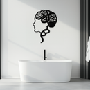 Brain Tree Metal Wall Art - Abstract Woman Head Silhouette Steel Decor- KAF318
