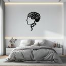 Brain Tree Metal Wall Art - Abstract Woman Head Silhouette Steel Decor- KAF318