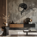 Brain Tree Metal Wall Art - Abstract Woman Head Silhouette Steel Decor- KAF318