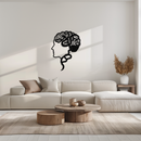 Brain Tree Metal Wall Art - Abstract Woman Head Silhouette Steel Decor- KAF318