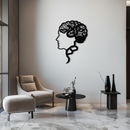 Brain Tree Metal Wall Art - Abstract Woman Head Silhouette Steel Decor- KAF318