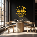 Mountain Bike Silhouette Metal Wall Art - Scenic Bicycle and Nature Scene Decor- KAF320