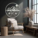 Mountain Bike Silhouette Metal Wall Art - Scenic Bicycle and Nature Scene Decor- KAF320