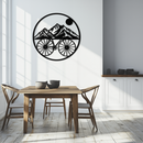 Mountain Bike Silhouette Metal Wall Art - Scenic Bicycle and Nature Scene Decor- KAF320