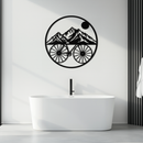 Mountain Bike Silhouette Metal Wall Art - Scenic Bicycle and Nature Scene Decor- KAF320