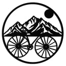 Mountain Bike Silhouette Metal Wall Art - Scenic Bicycle and Nature Scene Decor- KAF320