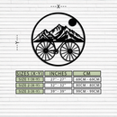 Mountain Bike Silhouette Metal Wall Art - Scenic Bicycle and Nature Scene Decor- KAF320
