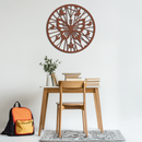 Butterfly Mandala Round Metal Wall Art - Elegant Circle Butterfly Silhouette for Home Decor- KAF322